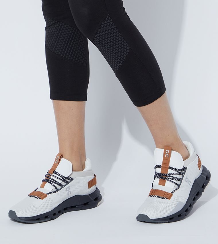 On Cloudnova White Pecan Lifestyle Sneakers
