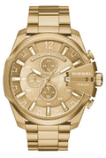 Diesel DZ4360 Mega Chief Chronograph Men's Watch - Gold Dial & Gold Stainless Steel Strap
