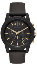 Armani Exchange Outerbanks AX7105 Men's Chronograph Watch - Black Dial with Black Stainless Steel Strap