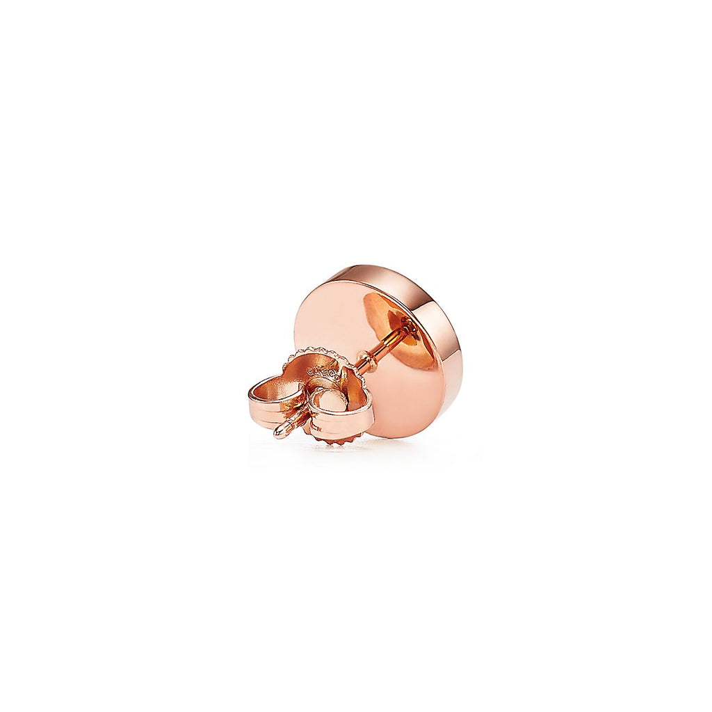 18K Tiffany Mother-Of-Pearl Circle Earrings