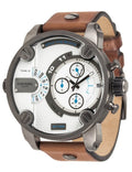 Diesel DZ7269 SBA Dual Time Chronograph Men's Watch - White Dial & Brown Leather Strap