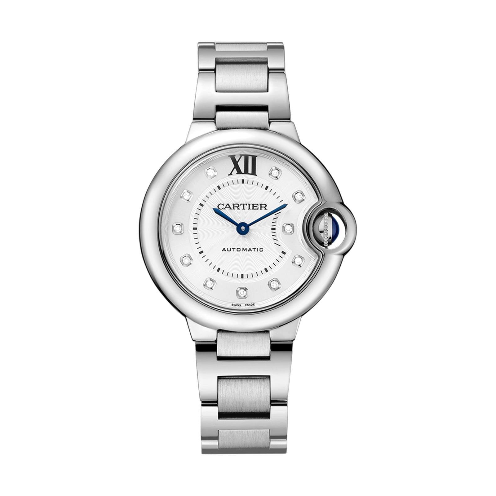 Ballon Bleu de Cartier 33 Watch - 33mm, Steel, Diamond Silver Dial