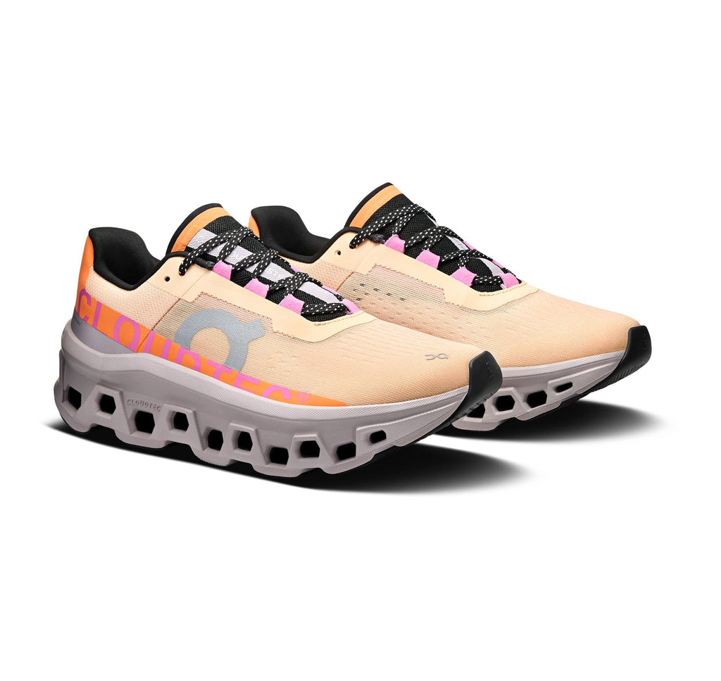 On Women's Cloudmonster Orange/Grey Running Shoes