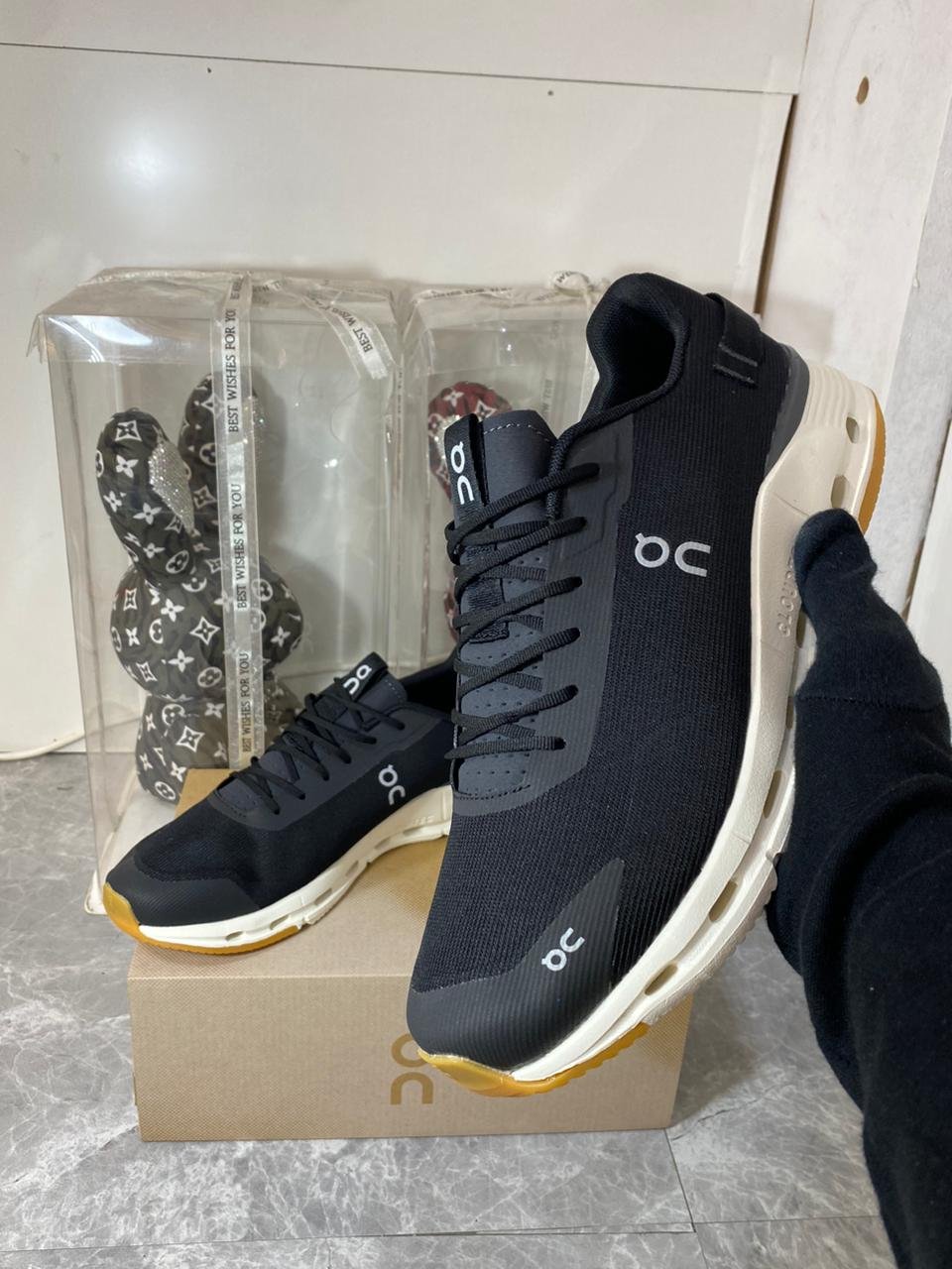 On Cloudnova Black/White Lifestyle Sneakers