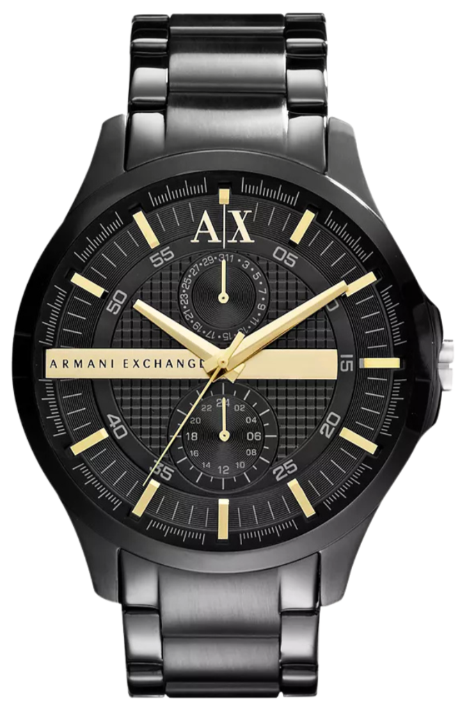 Armani Exchange Hampton AX2121 Men's Chronograph Watch - Black Dial with Black Stainless Steel Strap