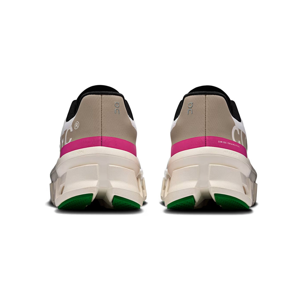 On Women's Cloudmonster Silver/Ivory Running Shoes