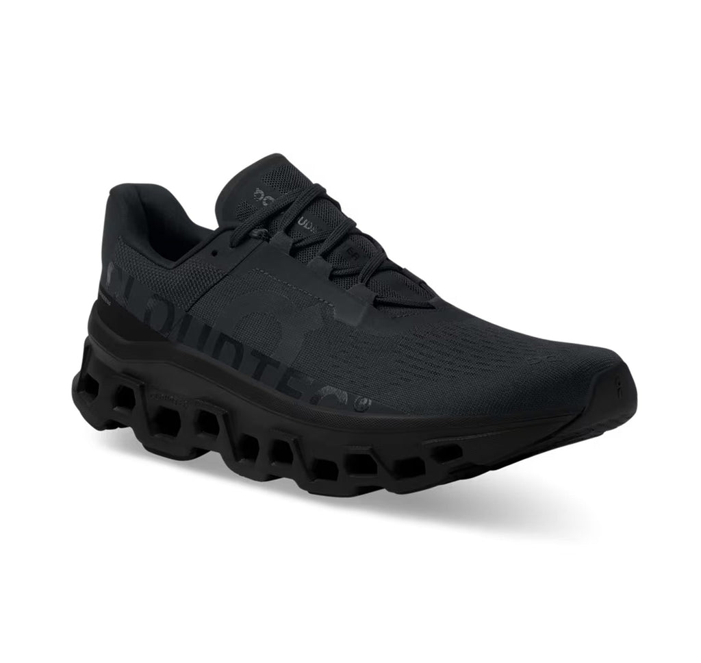 On Men's Cloudmonster All Black Running Shoes