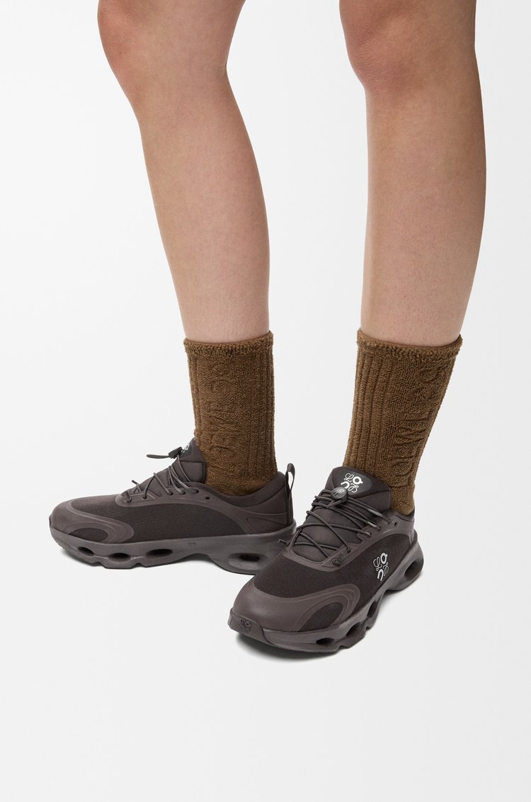 LOEWE x On Cloudsolo Dark Brown Black Lifestyle Sneakers