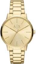 Armani Exchange Cayde AX2707 Men's Analog Watch - Gold Dial with Coordinated Gold Stainless Steel Strap