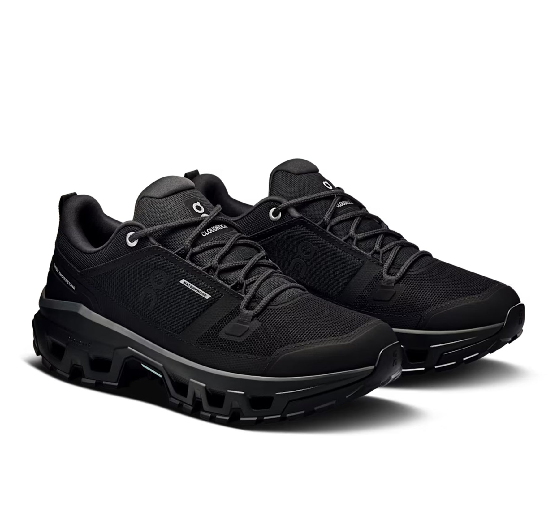 On Women's Cloudrock Low Waterproof Black Hiking Shoes