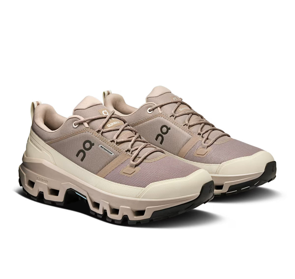 On Men's Cloudrock Low Waterproof Cinder/Fog Hiking Shoes