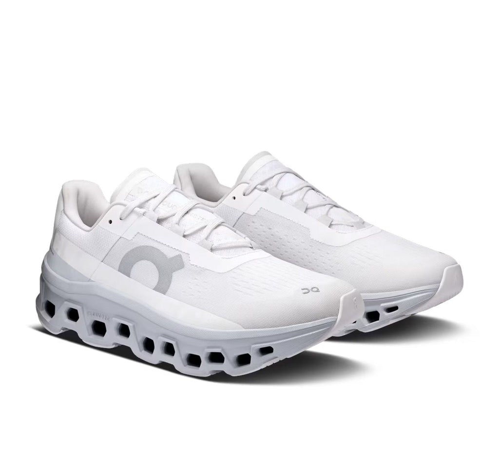 On Men's Cloudmonster White/Glacier Running Shoes