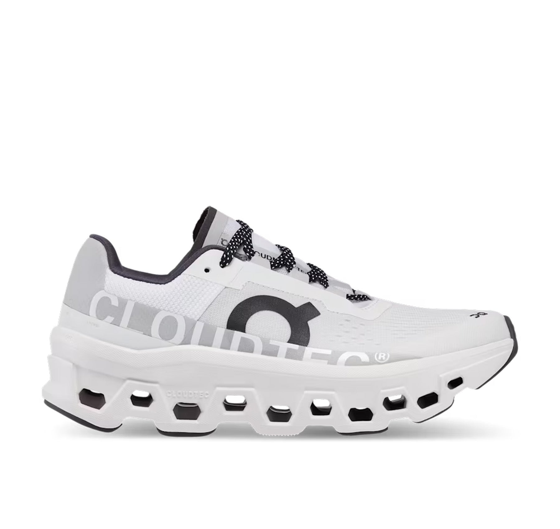 On Men's Cloudmonster All White Running Shoes