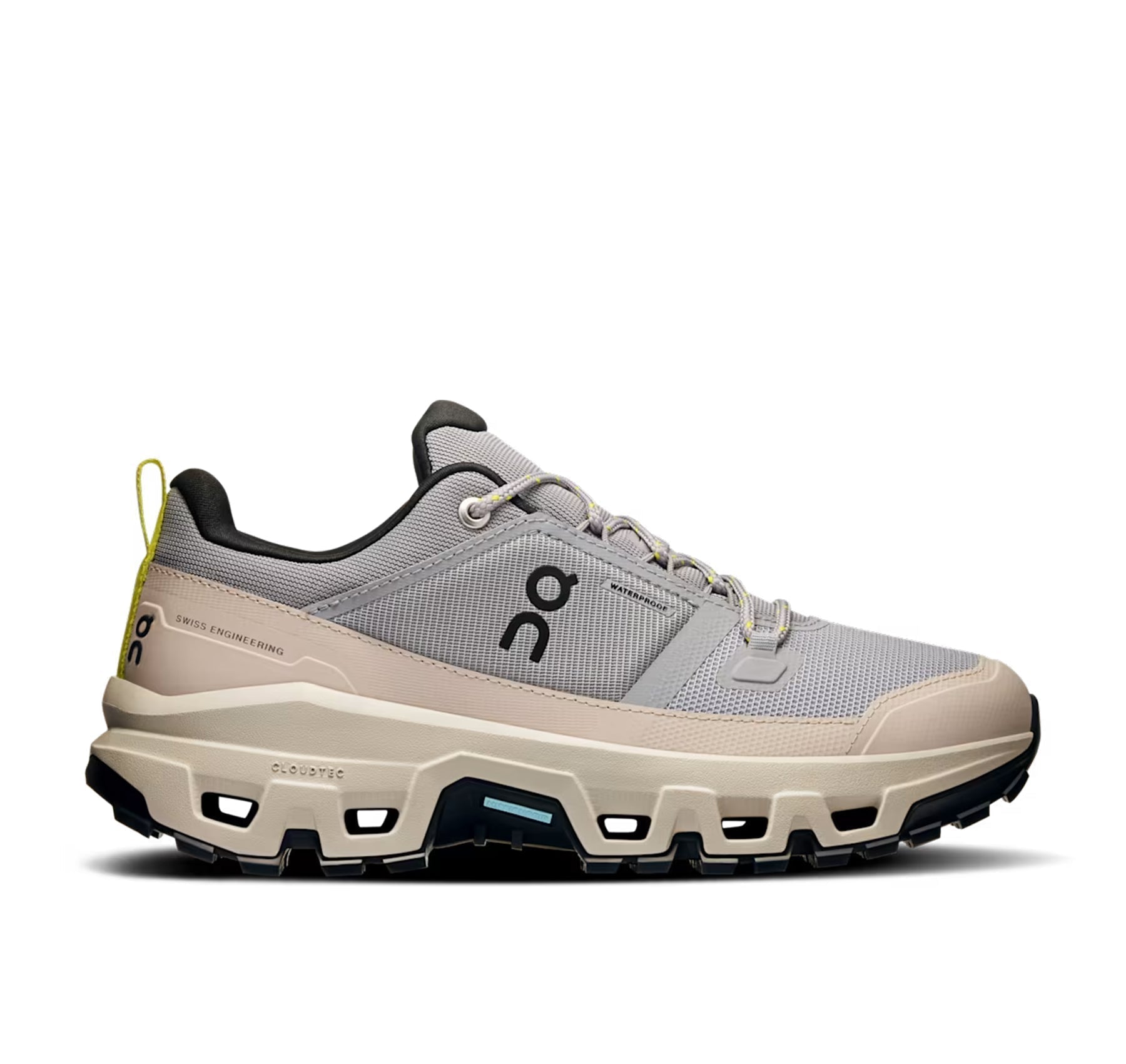 On Women's Cloudrock Low Waterproof Alloy/Ice Hiking Shoes