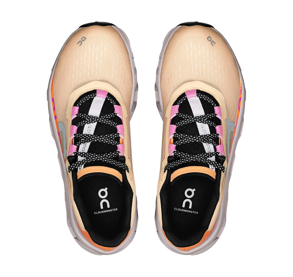 On Women's Cloudmonster Orange/Grey Running Shoes