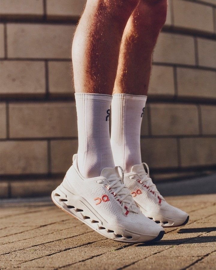 On Cloudsurfer Max Ivory Salmon Running Shoes