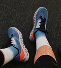 On Cloudstratus Lake Blue Flare Orange Running Shoes