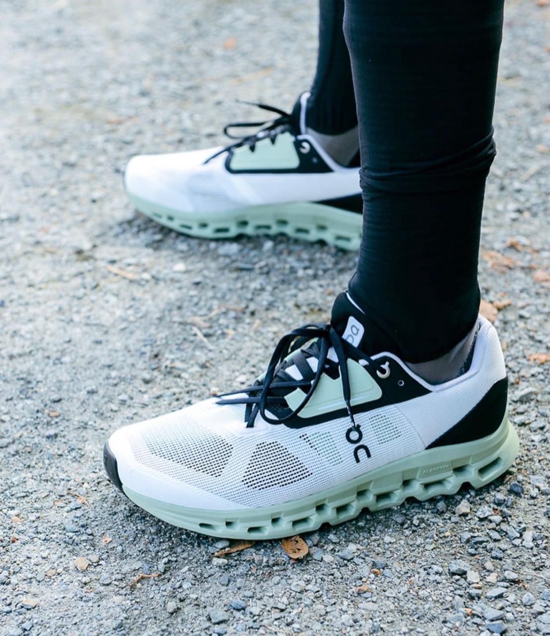 On Cloudstratus White Black Sage Running Shoes