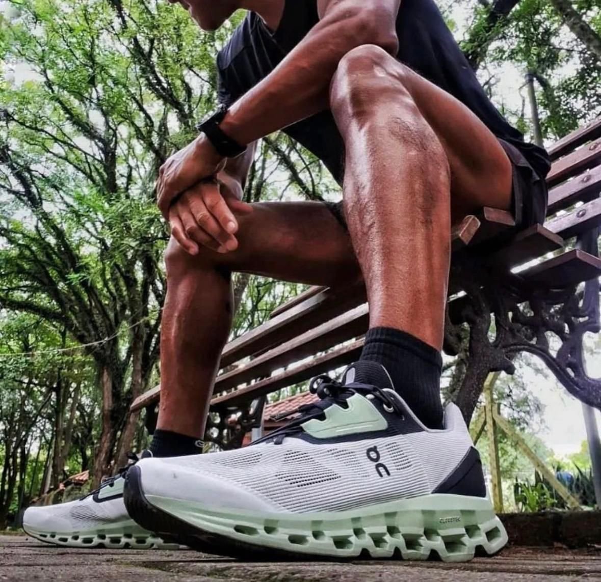 On Cloudstratus White Black Sage Running Shoes