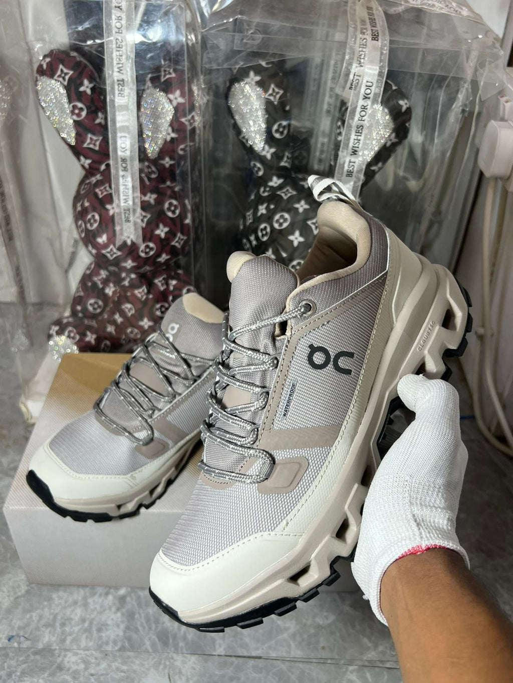 On Cloudrock Low Waterproof Cinder Fog Hiking Shoes