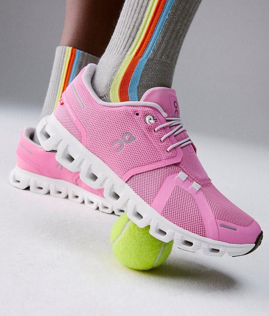 On Cloud 6 Raspberry White Lifestyle Sneakers
