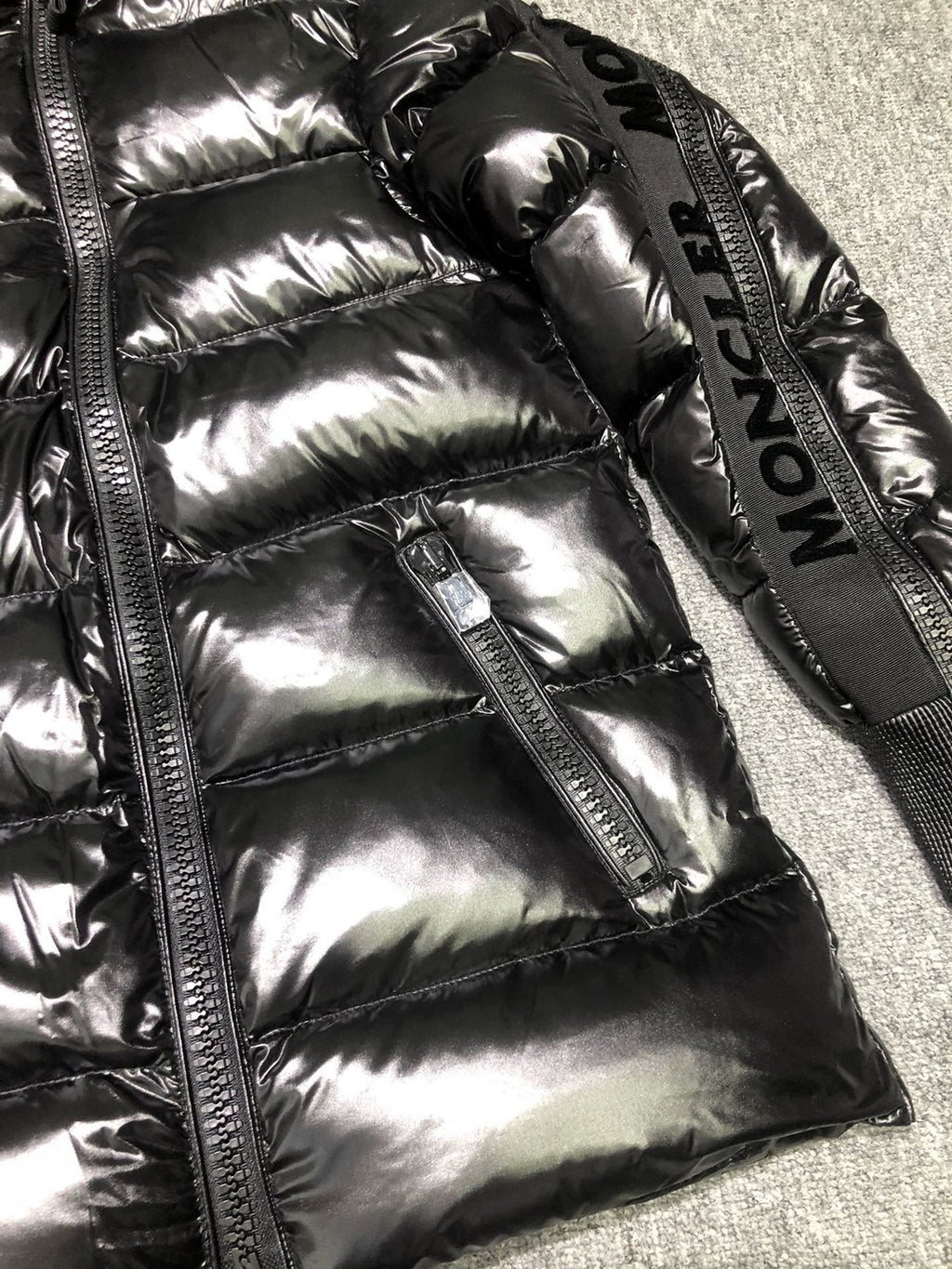 Moncler Hooded Puffer Coat — detail