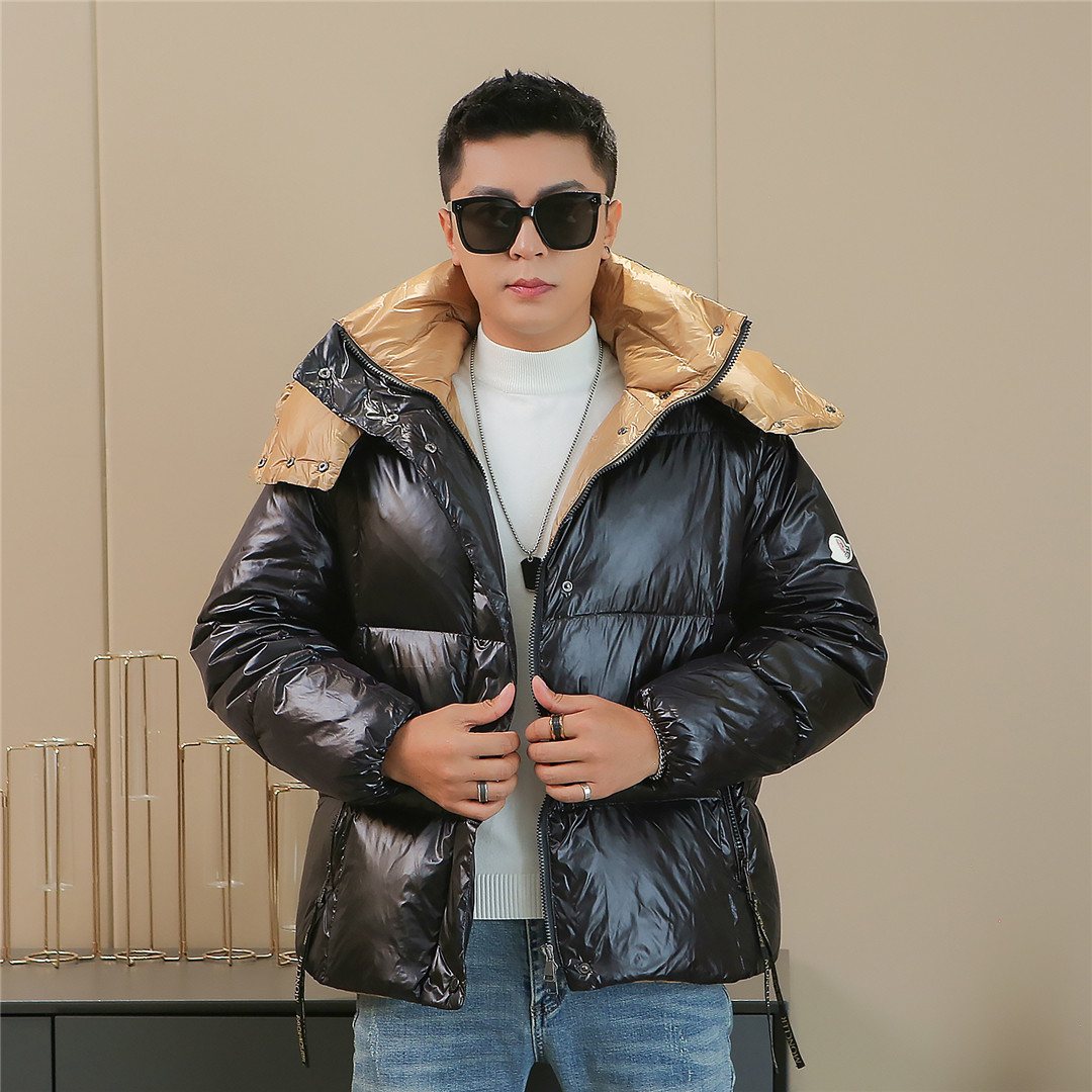 Moncler Black Hooded Puffer Coat — hero