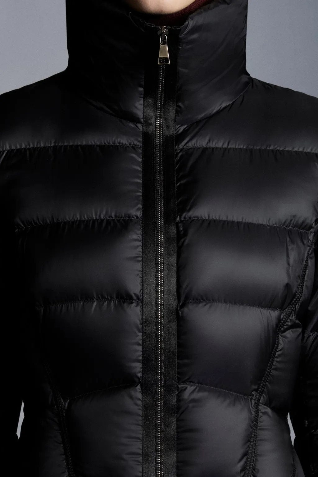 Moncler Black Quilted Short Down Coat — detail