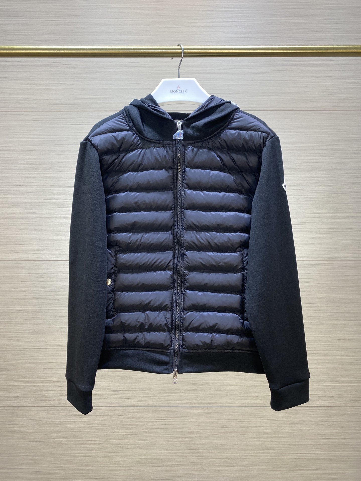 Moncler Black Sweater Sleeve Down Jacket — hero