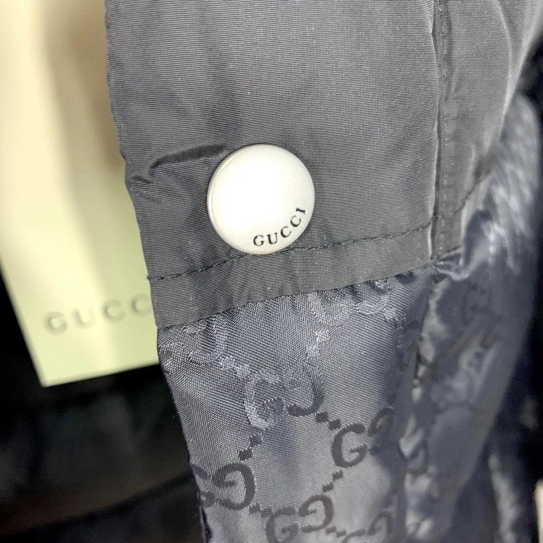 GUCCI Tonal Monogram Hooded Puffer Jacket — fabric_closeup