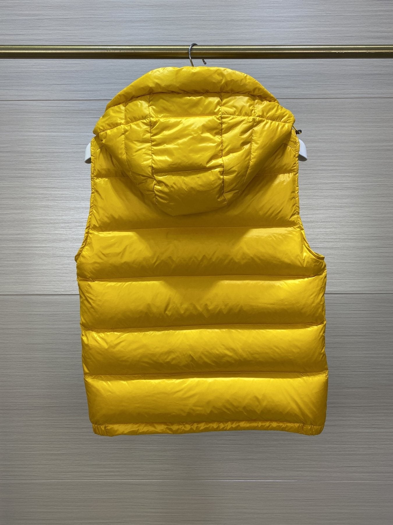 Moncler Hooded Glossy Puffer Down Vest — back