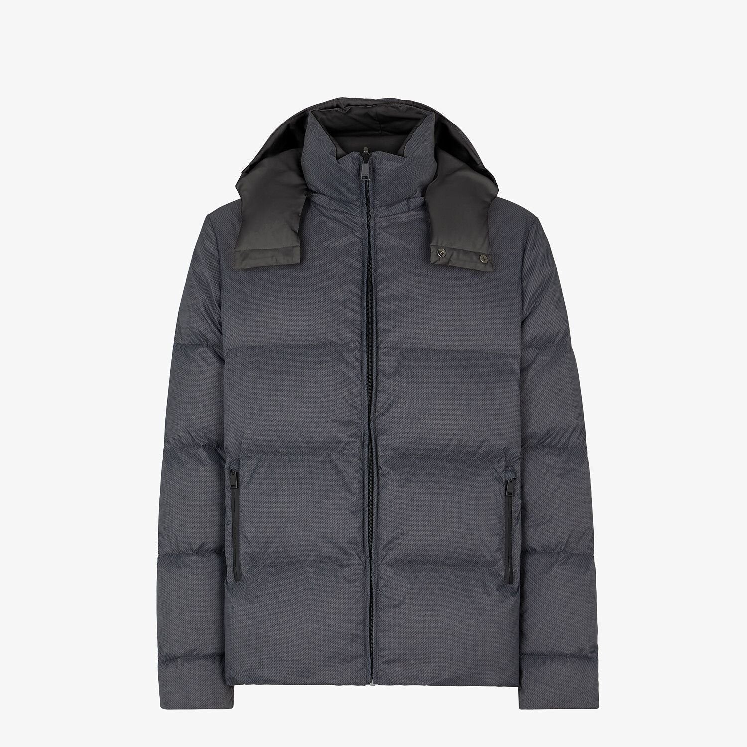Fendi Grey Quilted Hooded Puffer Jacket — hero