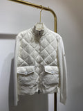 Moncler Diamond-Quilted Knit Sleeve Jacket — hero