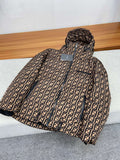 Fendi Brown Monogram Hooded Puffer Jacket — hero