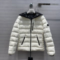 Moncler Women's Reversible Hooded Letter Graphic Puffer Coat — front