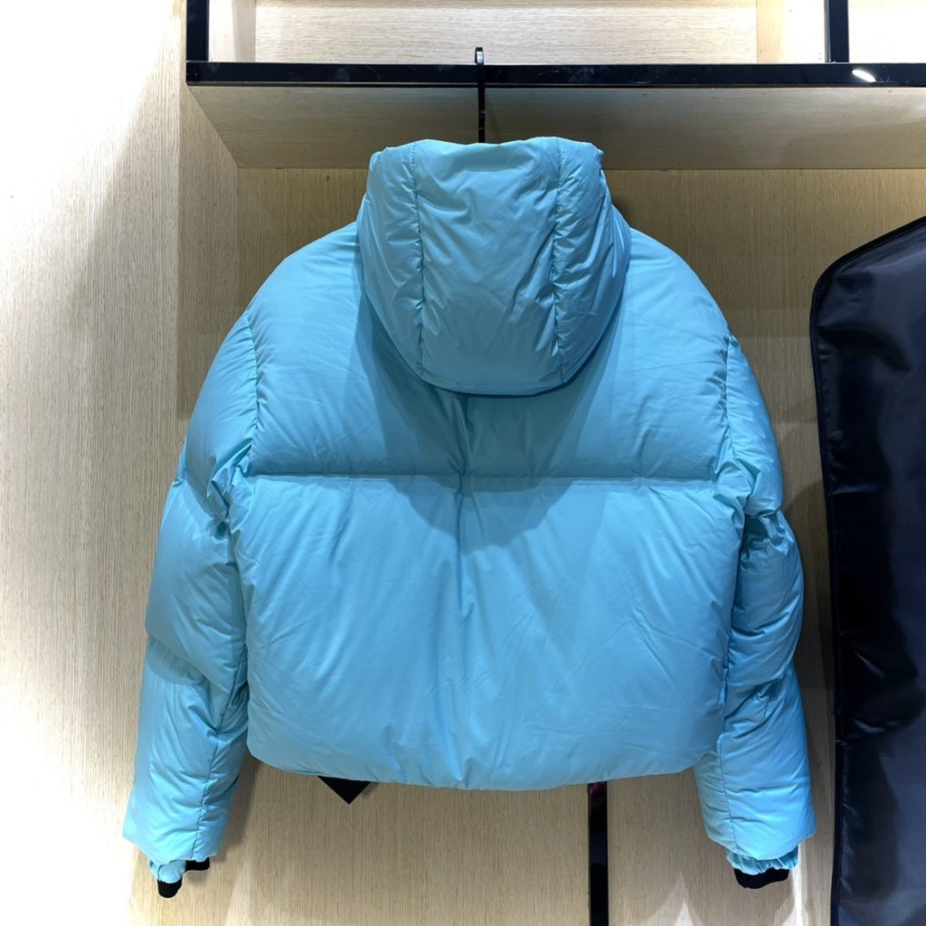 Prada Women's Cropped Hooded Puffer Jacket — back