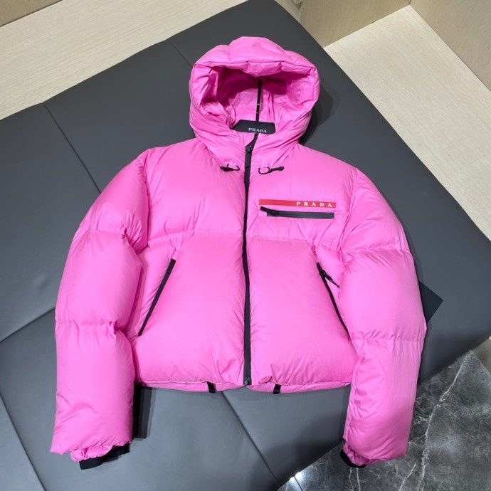Prada Women's Cropped Hooded Puffer Jacket — hero