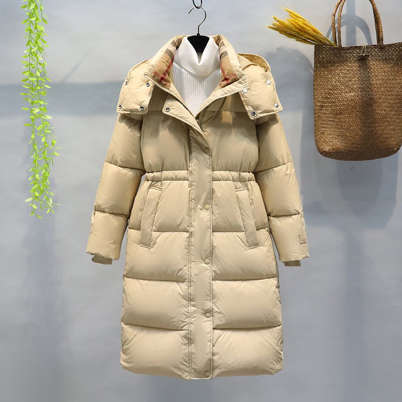 ANAS PLATYRHYNCHOS Hooded Long Down Jacket — front
