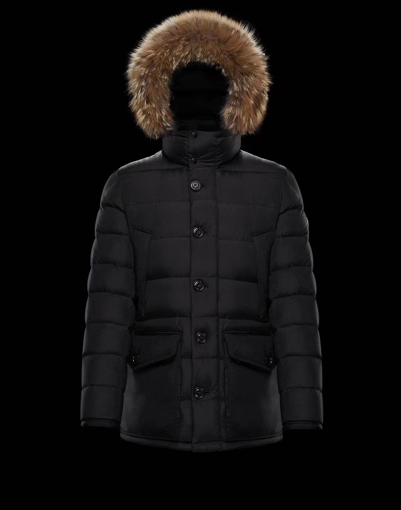 Moncler Hooded Long Down Coat — front