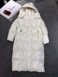 Moncler Women's All-Over Print Long Down Coat — hero