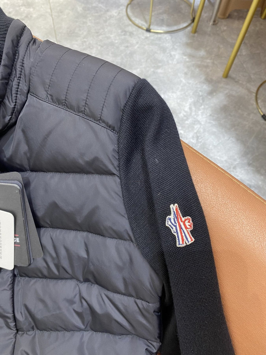 Moncler Hybrid Quilted Knit Jacket — detail
