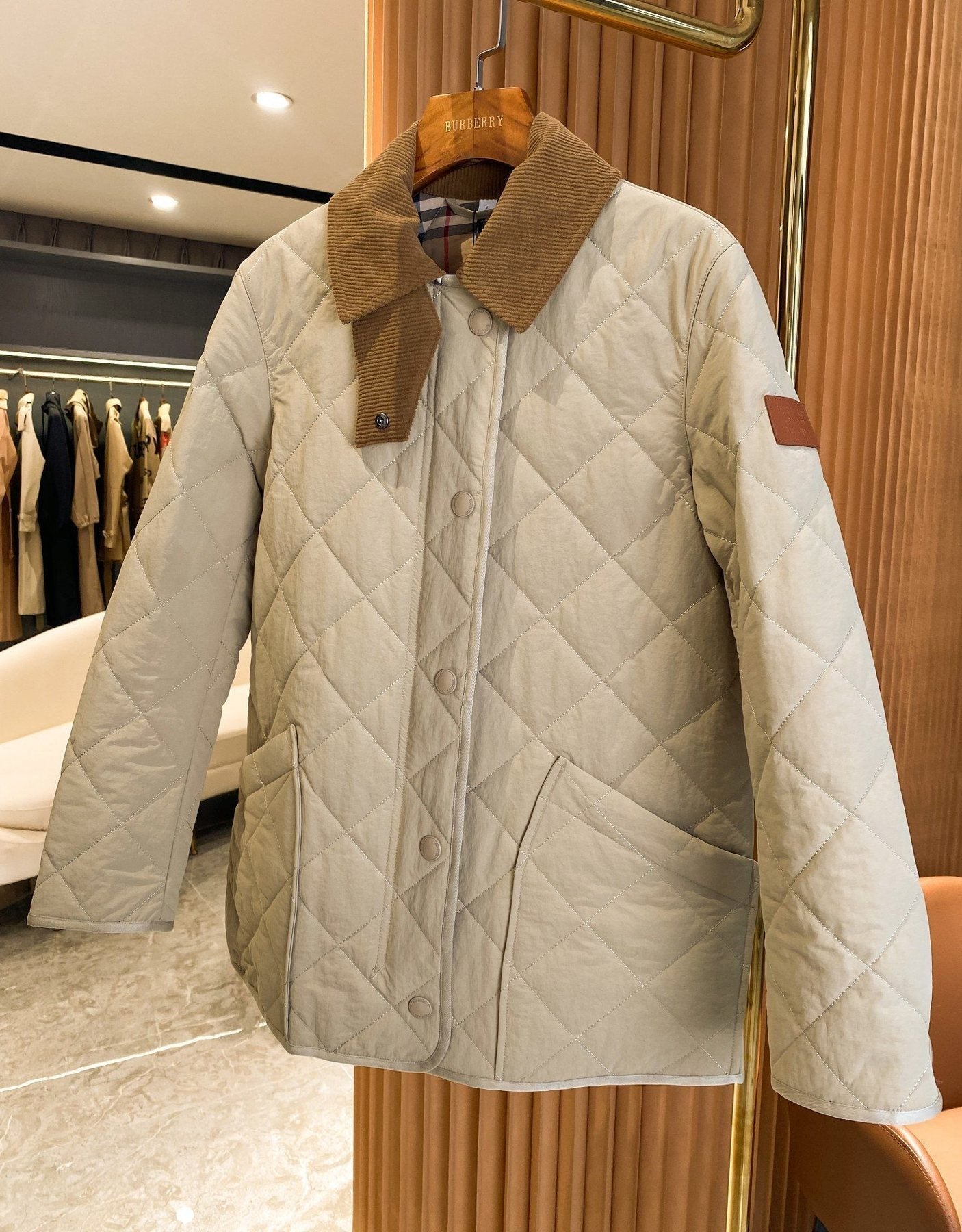 Burberry Diamond-Quilted Check-Lined Jacket — front