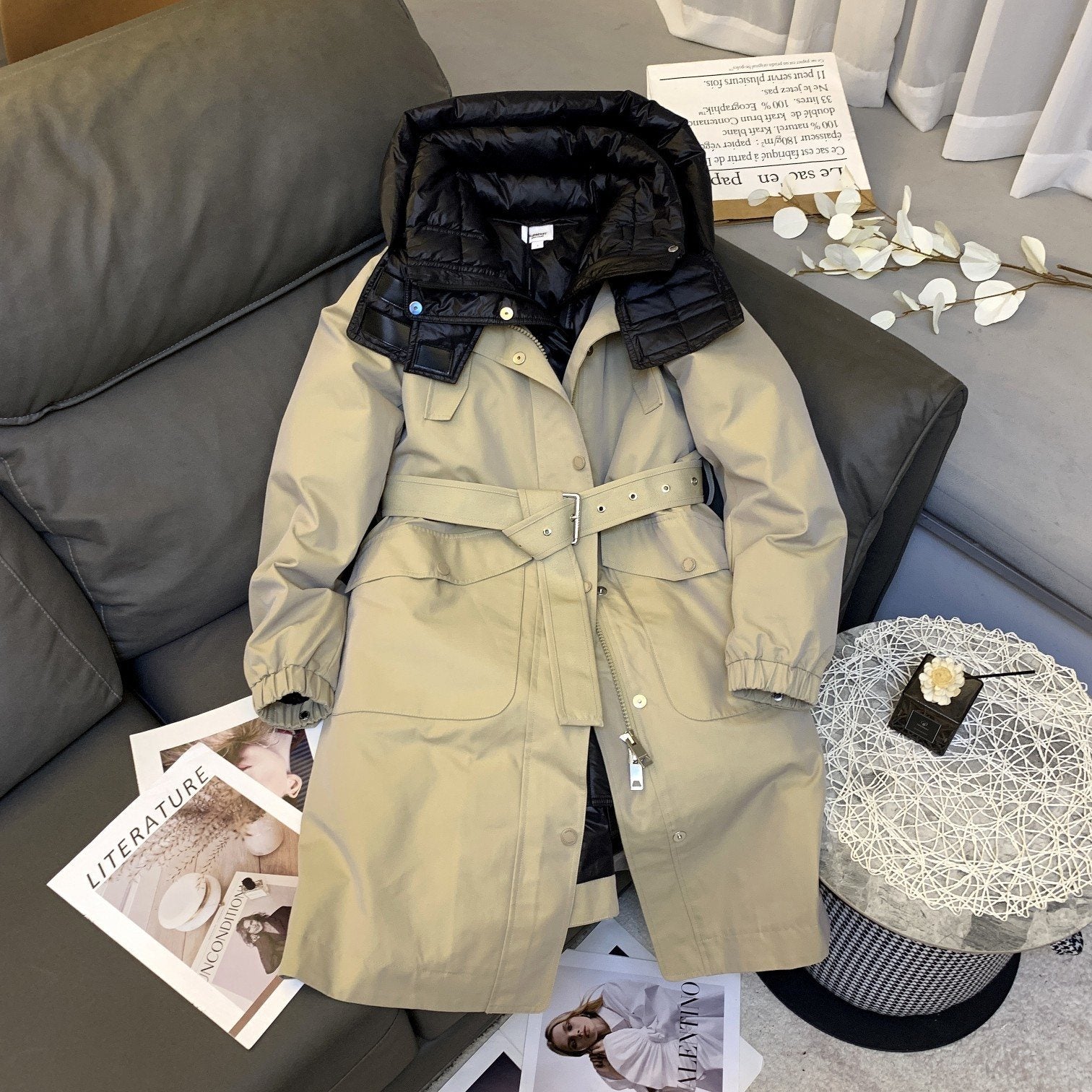 Burberry Hooded Detachable Two-Piece Long Down Jacket — hero