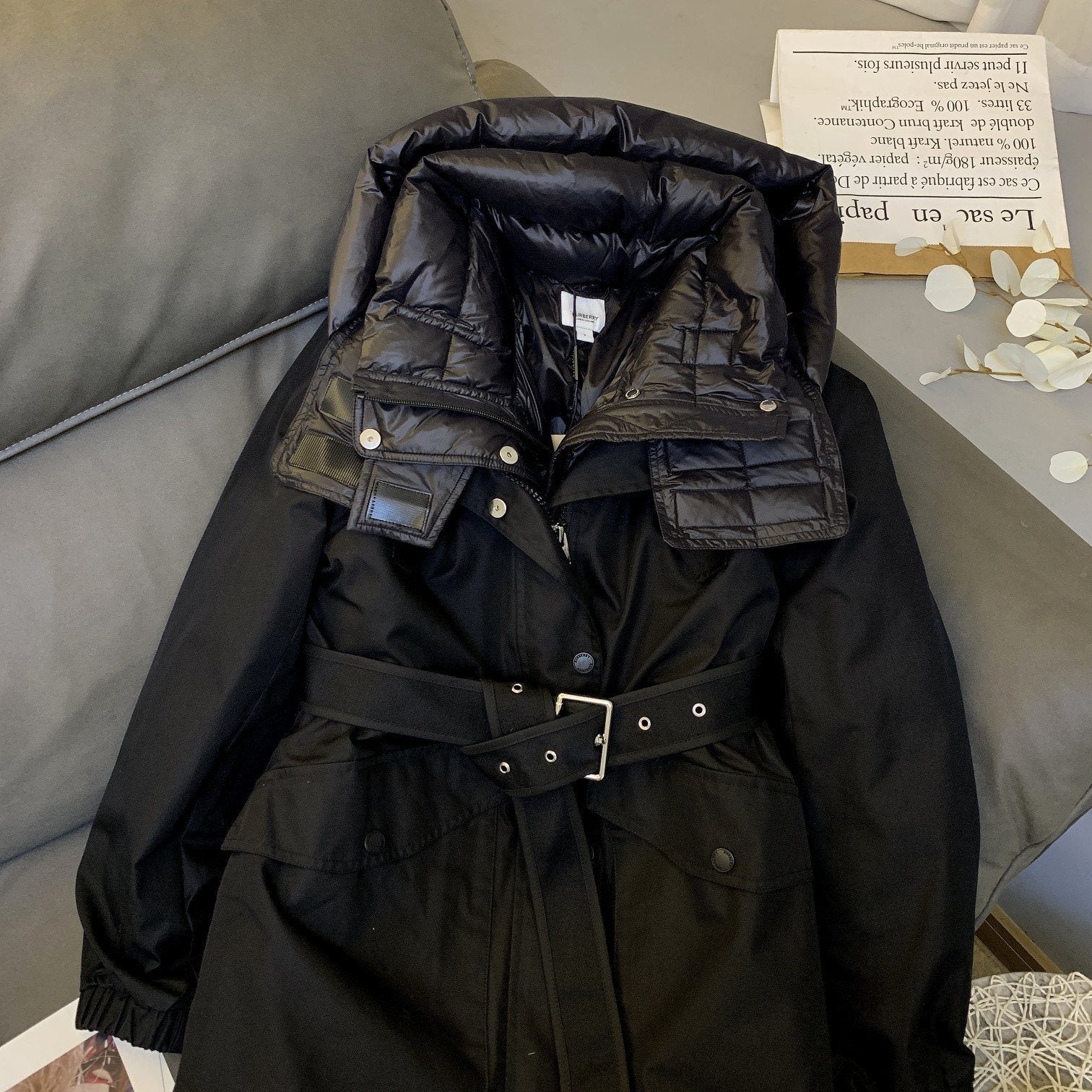 Burberry Hooded Detachable Two-Piece Long Down Jacket — front