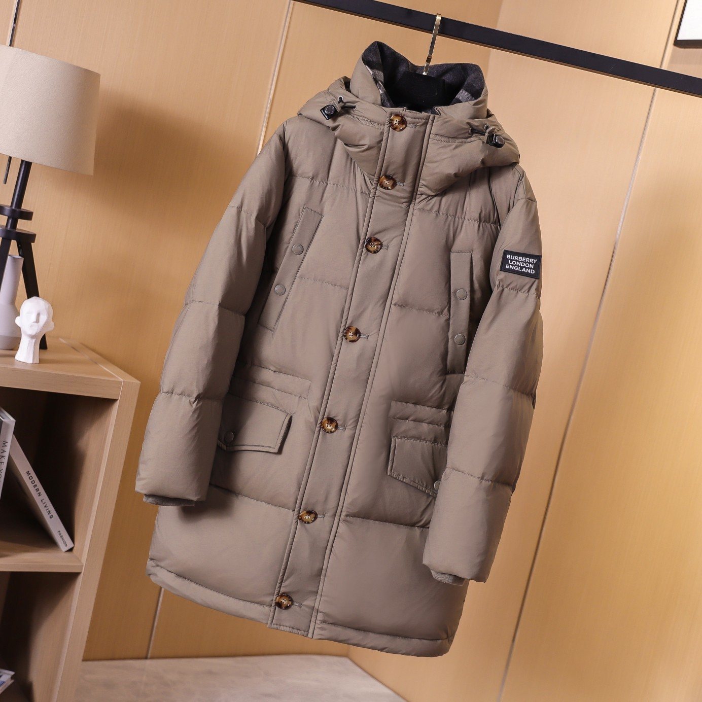 Burberry Unisex Hooded Long Down Jacket — front