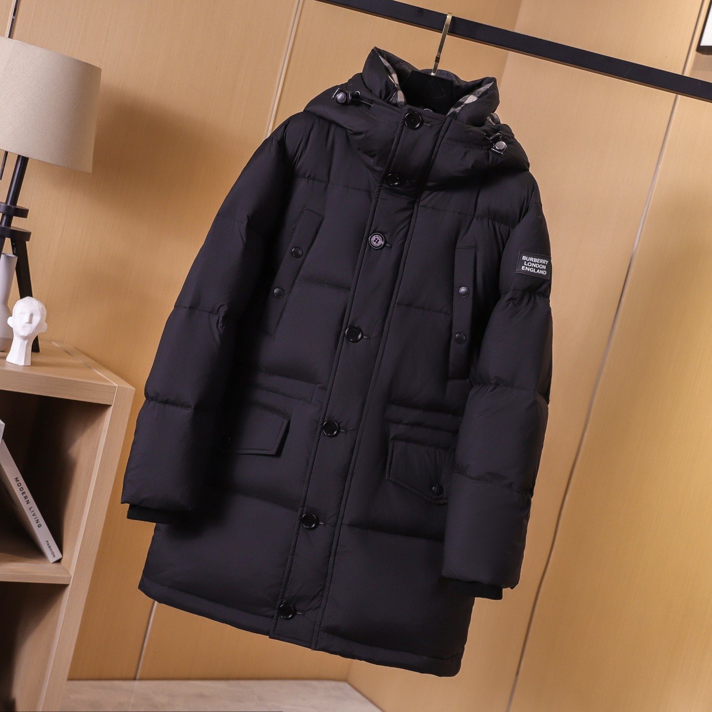 Burberry Unisex Hooded Long Down Jacket — front