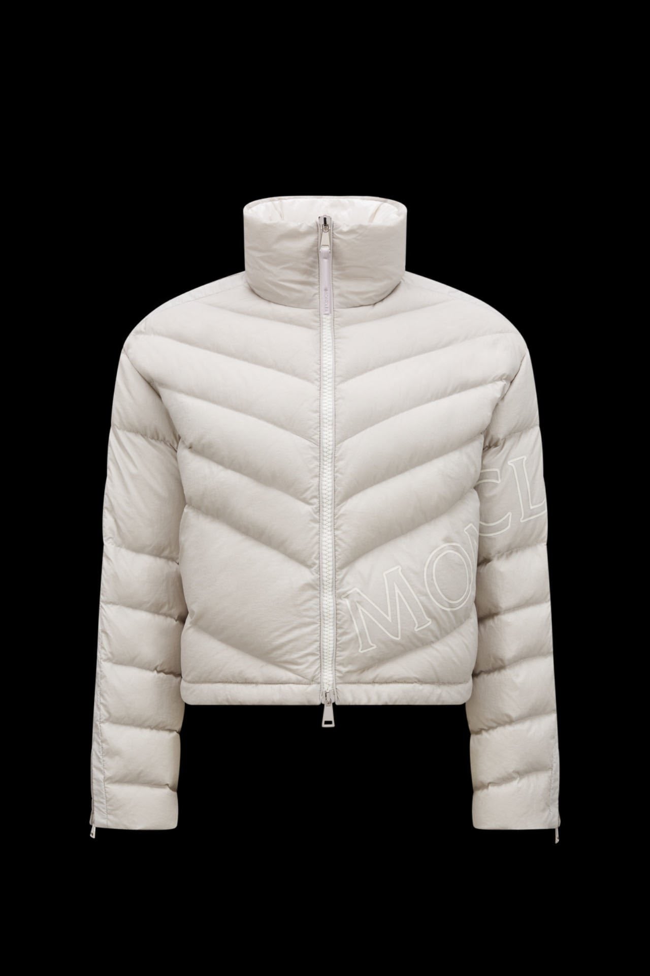 Moncler Letter Graphic Cropped Puffer Coat — hero