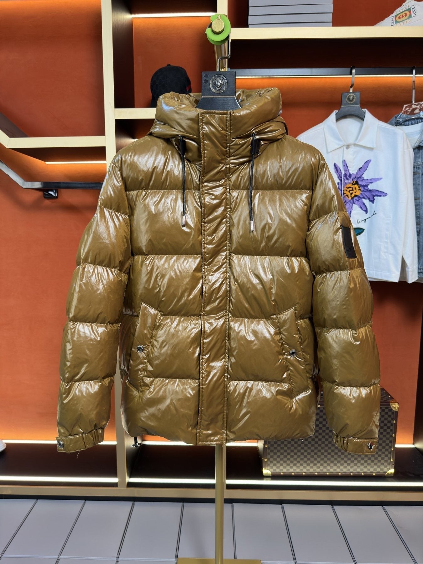 Burberry Hooded Glossy Quilted Puffer Jacket — front