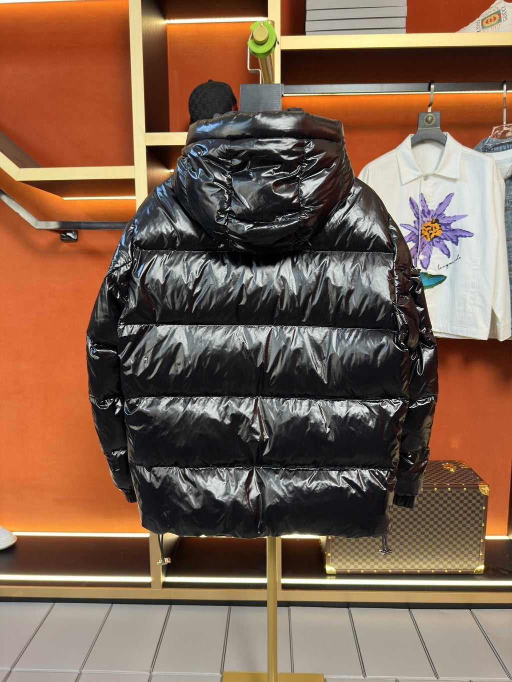 Burberry Hooded Glossy Quilted Puffer Jacket — back