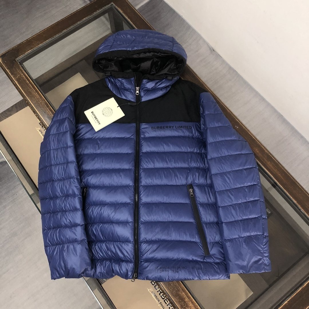 Burberry Contrast Panel Hooded Puffer Jacket — front